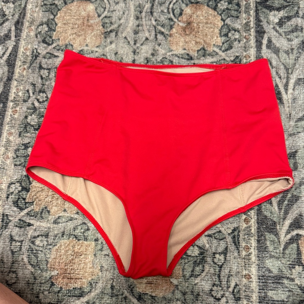 Kortni Jeane High Waist Bikini Bottoms - Red